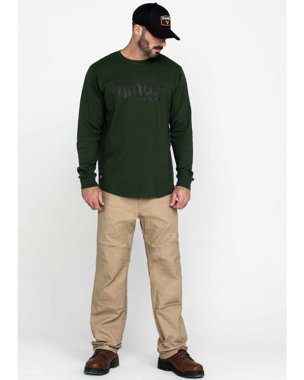 Image #6 - Hawx Men's Green Graphic Thermal Long Sleeve Work T-Shirt, , hi-res