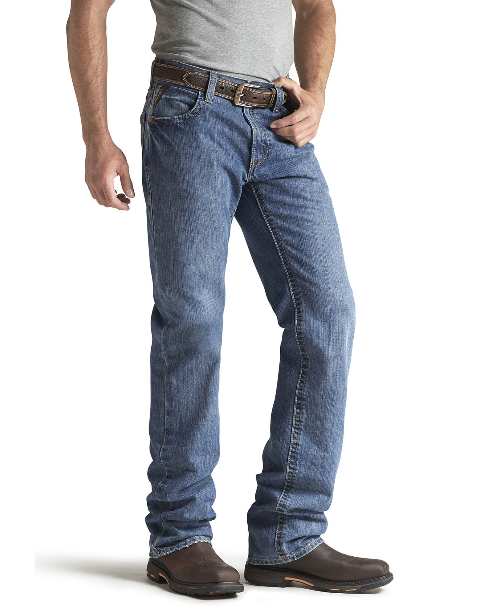 Image #2 - Ariat Men's Flame Resistant Flint M3 Loose Fit Jeans, Denim, hi-res