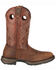 Image #2 - Durango Men's Rebel Saddle Western Boots, Bark, hi-res