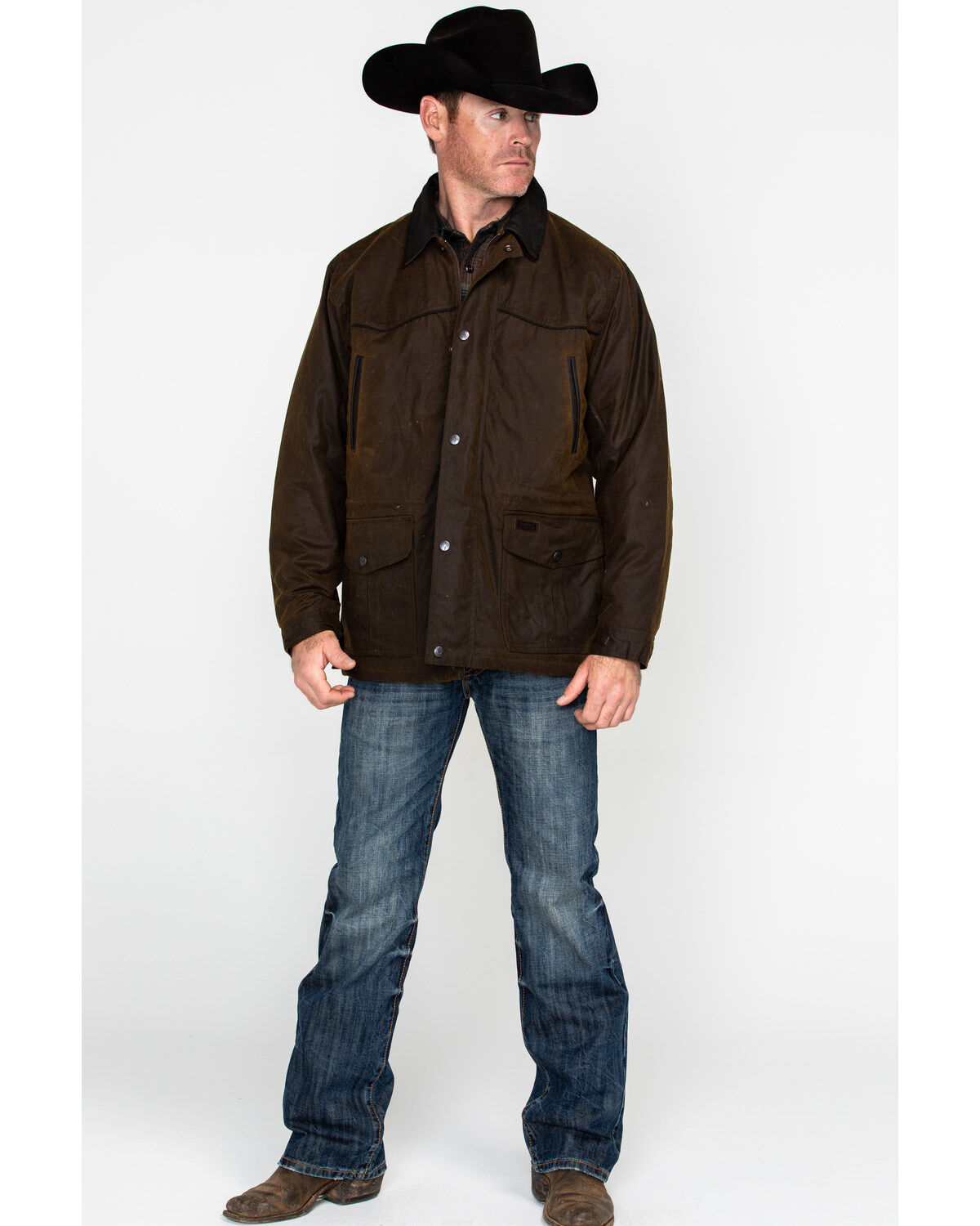 Image #7 - Outback Unisex Waterproof Oilskin Pathfinder Jacket, Bronze, hi-res