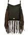 American West Women's Pony Hair-On Fringe Saddle Crossbody, Chocolate, hi-res