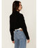Image #4 - Cello Women's Frayed Cropped Denim Jacket, Black, hi-res
