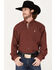 Cinch Men's Geo Print Button Down Western Shirt - Big , Burgundy, hi-res