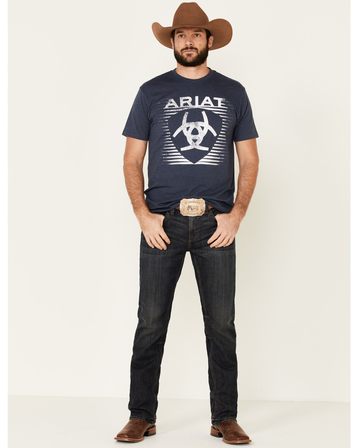 Image #3 - Ariat Men's Heather Shade Logo Short Sleeve Graphic T-Shirt, , hi-res