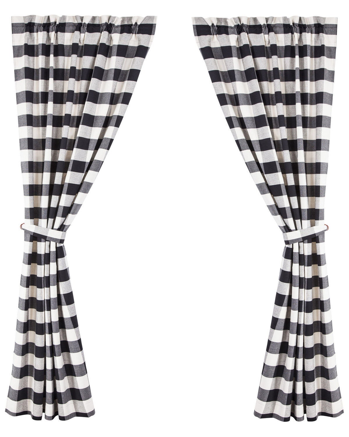HiEnd Accents Camille Curtains, Black/white, hi-res