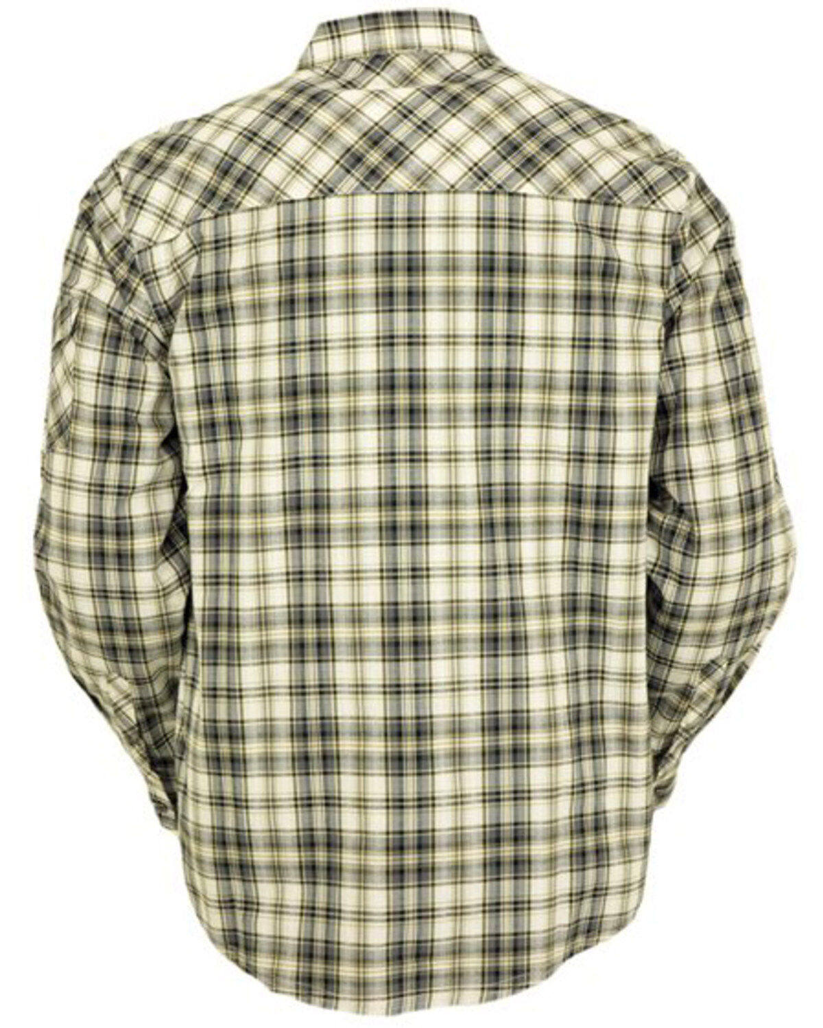Image #3 - Outback Trading Co Men's Beau Plaid Print Long Sleeve Thermal Lined Western Shirt, Grey, hi-res