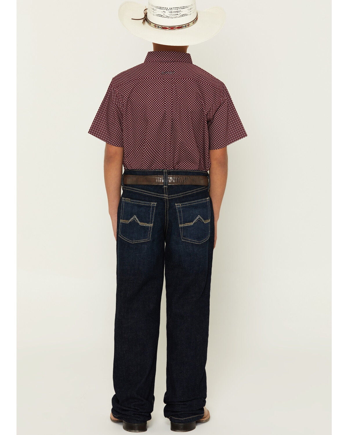 Image #3 - Ariat Boys' B4 Dark Wash Relaxed Bootcut Stretch Denim Jeans, Dark Wash, hi-res