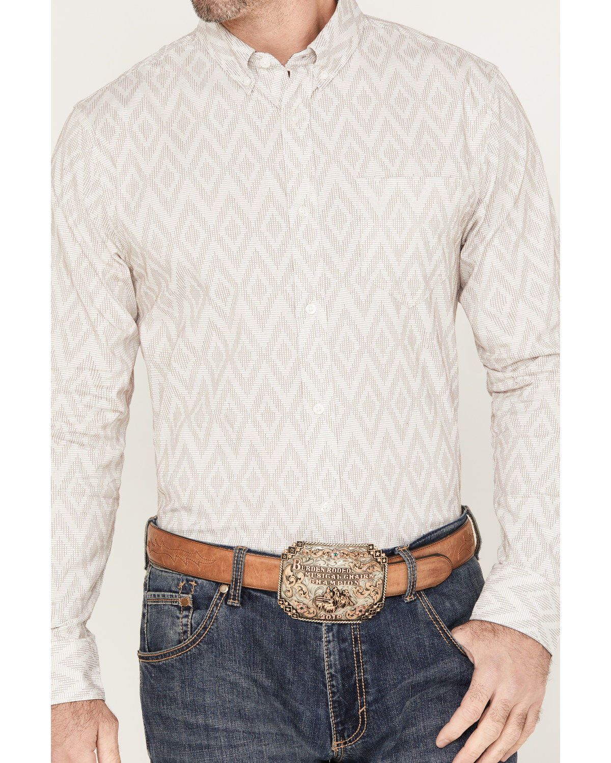 Image #3 - Cody James Men's Accent Geo Print Long Sleeve Button Down Shirt, , hi-res