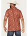 Image #4 - Rock & Roll Denim Men's Cactus Print Short Sleeve Button-Down Polo, Rust Copper, hi-res