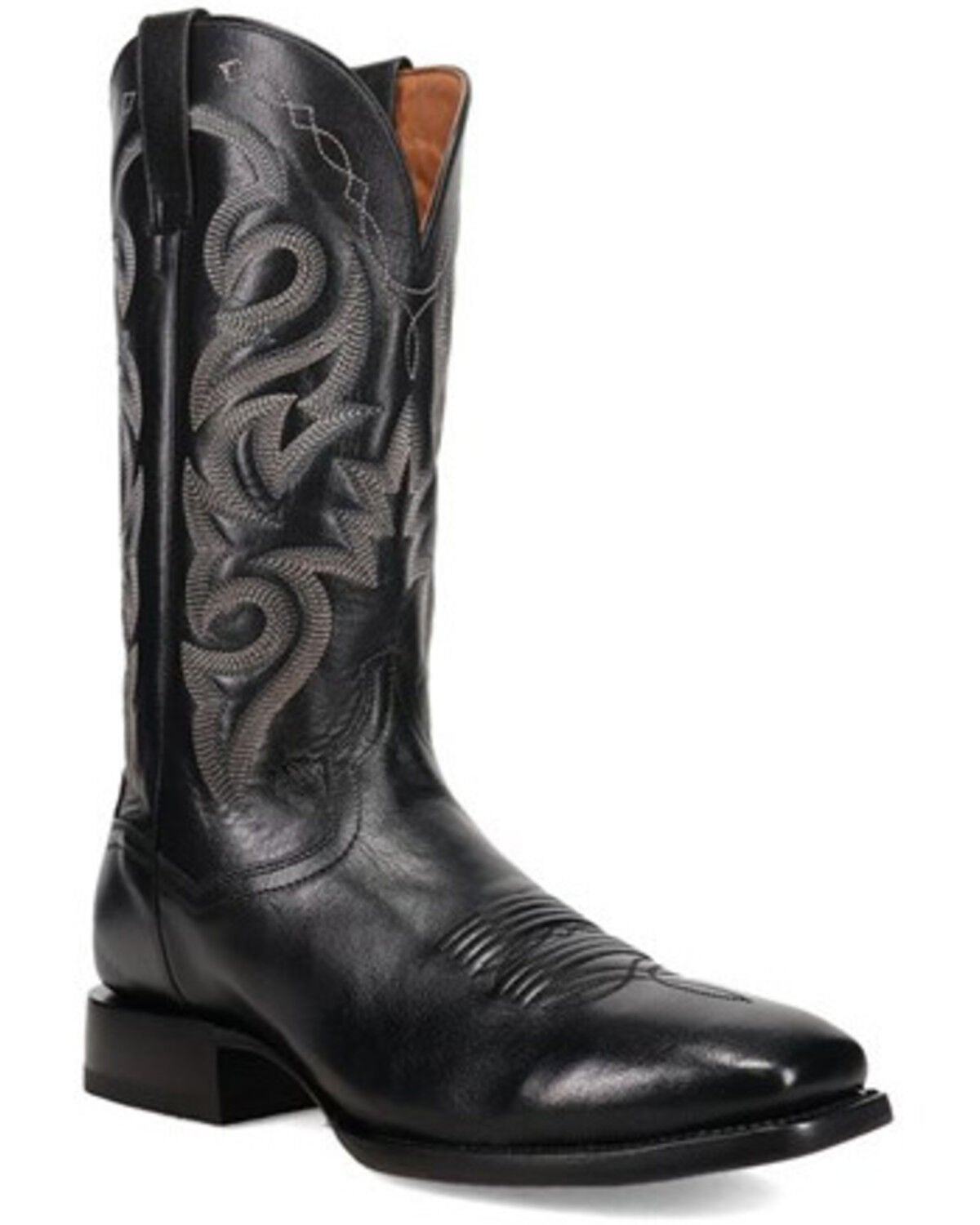 Dan Post Men's Remington Tall Western Boots - Broad Square Toe, Black, hi-res