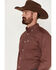Ariat Men's Kenny Print Long Sleeve Button Down Stretch Western Shirt , Red, hi-res
