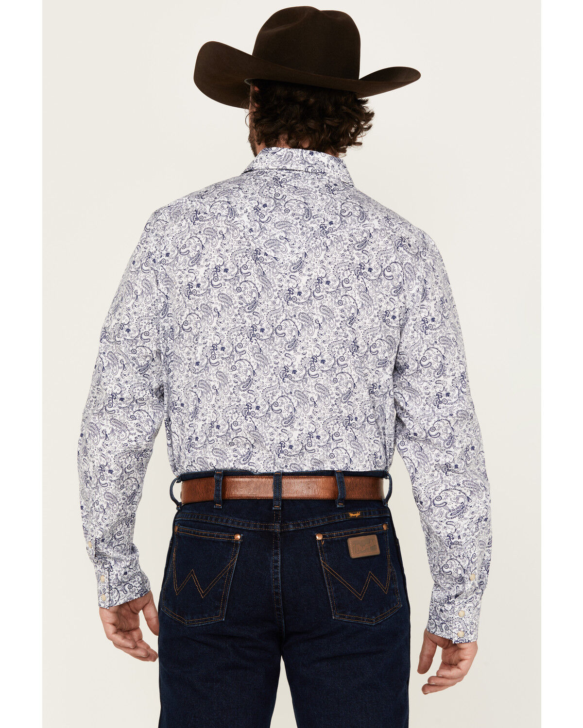 Image #4 - Cody James Men's Marston Paisley Print Long Sleeve Snap Western Shirt, Blue, hi-res