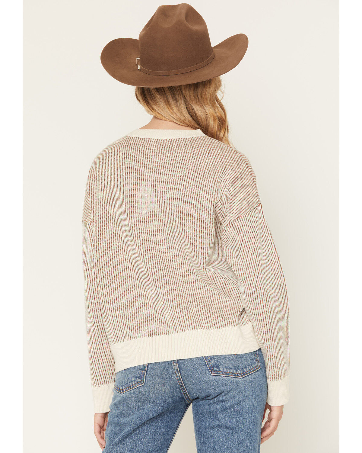 Image #4 - Originality Women's Horse Plated Sweater, Brown, hi-res