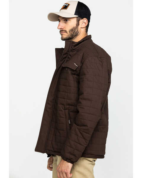 Wrangler Men's Chore Quilt Lined Jacket , Dark Brown, hi-res