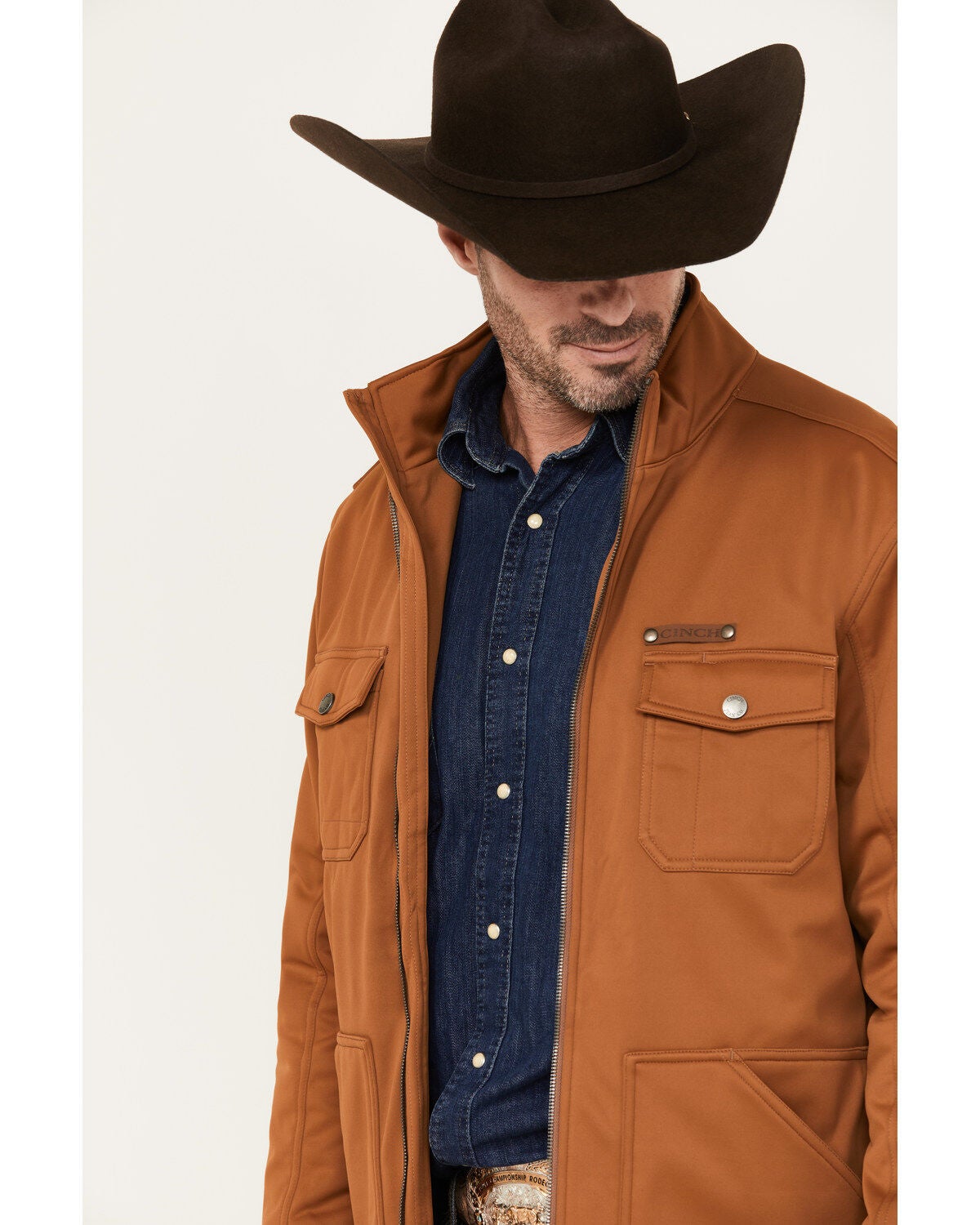 Image #2 - Cinch Men's Solid Conceal Carry Softshell Jacket, , hi-res