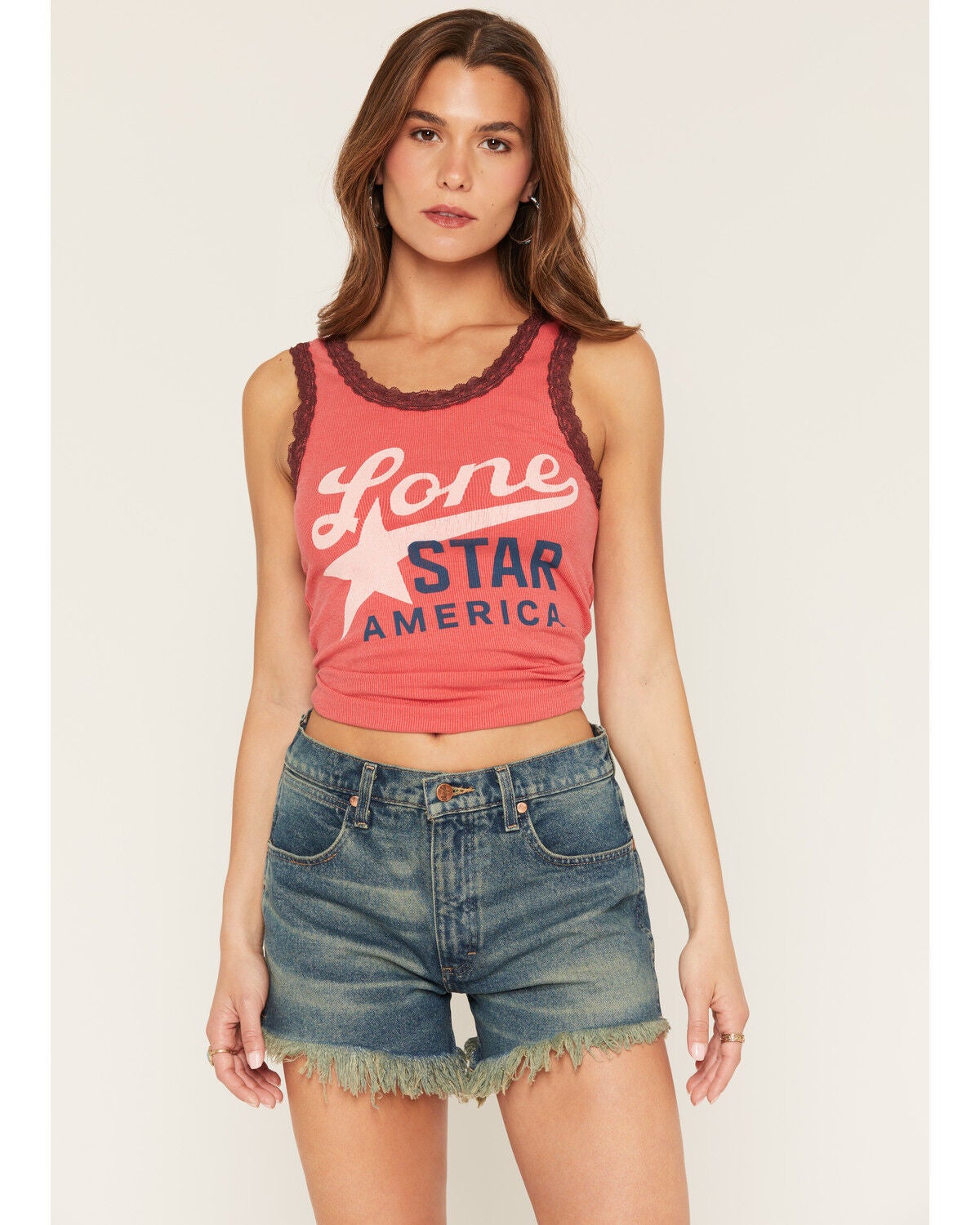 Blue Life Women's Lonestar Tank, Red, hi-res