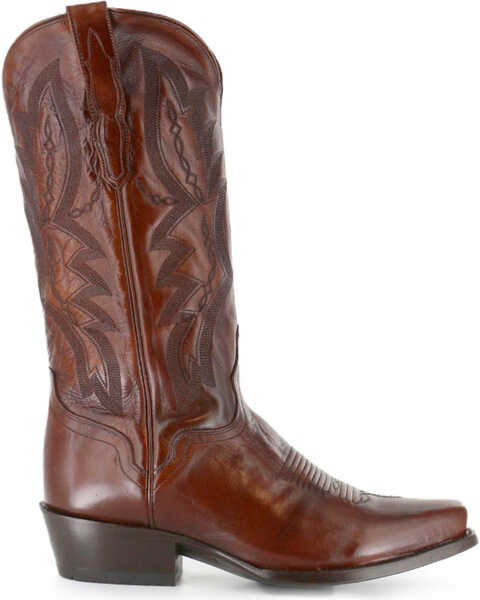 El Dorado Men's Handmade Antique Calf Western Boots - Square Toe, Tan, hi-res
