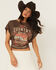Image #1 - Cleo + Wolf Women's Country Roads Short Sleeve Cropped Graphic Tee, Brown, hi-res