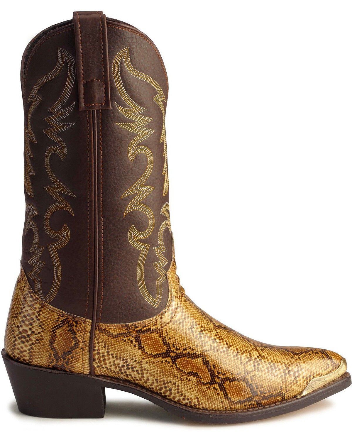 Image #2 - Laredo Men's Python Print Western Boots - Round Toe, Brown, hi-res