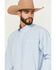 Image #2 - Cinch Men's Solid Long Sleeve Button-Down Western Shirt, Light Blue, hi-res