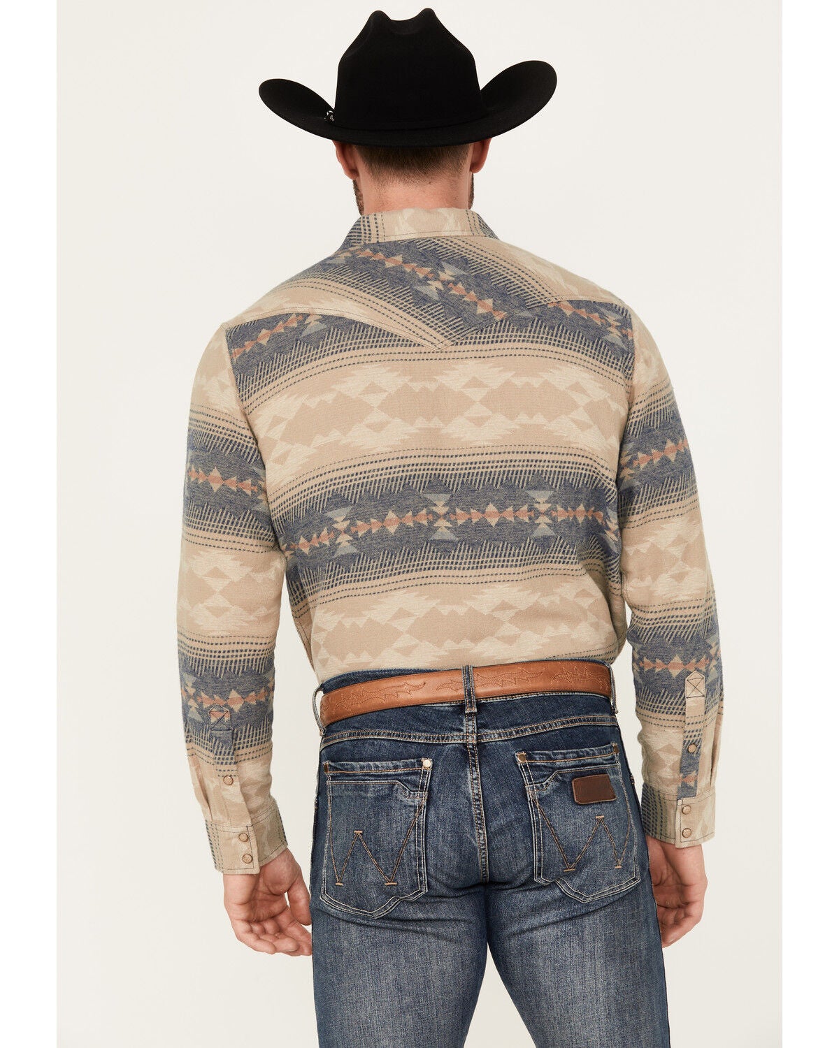 Image #4 - Cody James Men's Arrow Bear Southwestern Print Long Sleeve Snap Western Shirt - Tall, Tan, hi-res
