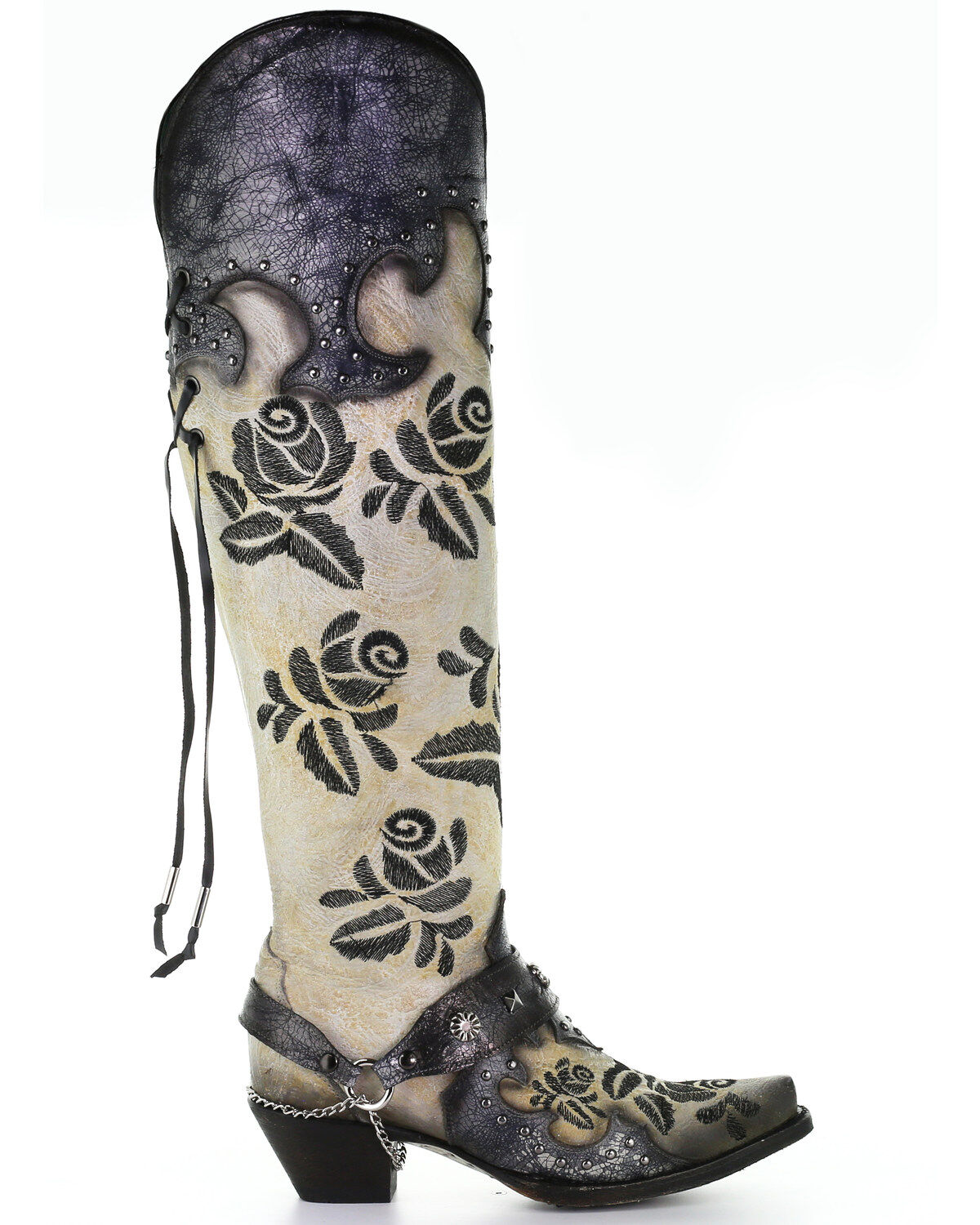 Image #2 - Corral Women's Rose Embroidery Western Boots - Snip Toe, , hi-res