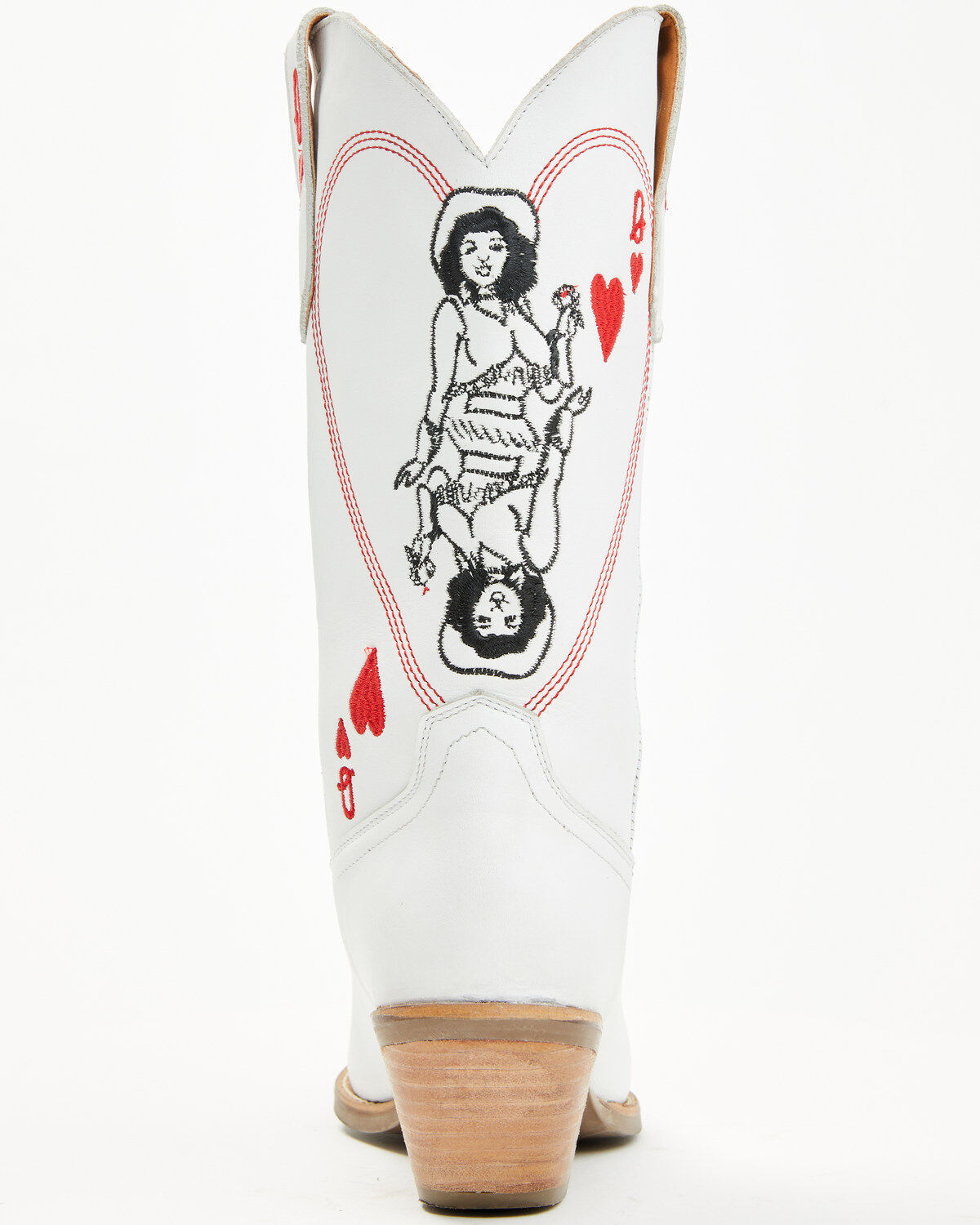 Image #5 - Dingo Women's Queen A Hearts Western Boots - Snip Toe, White, hi-res