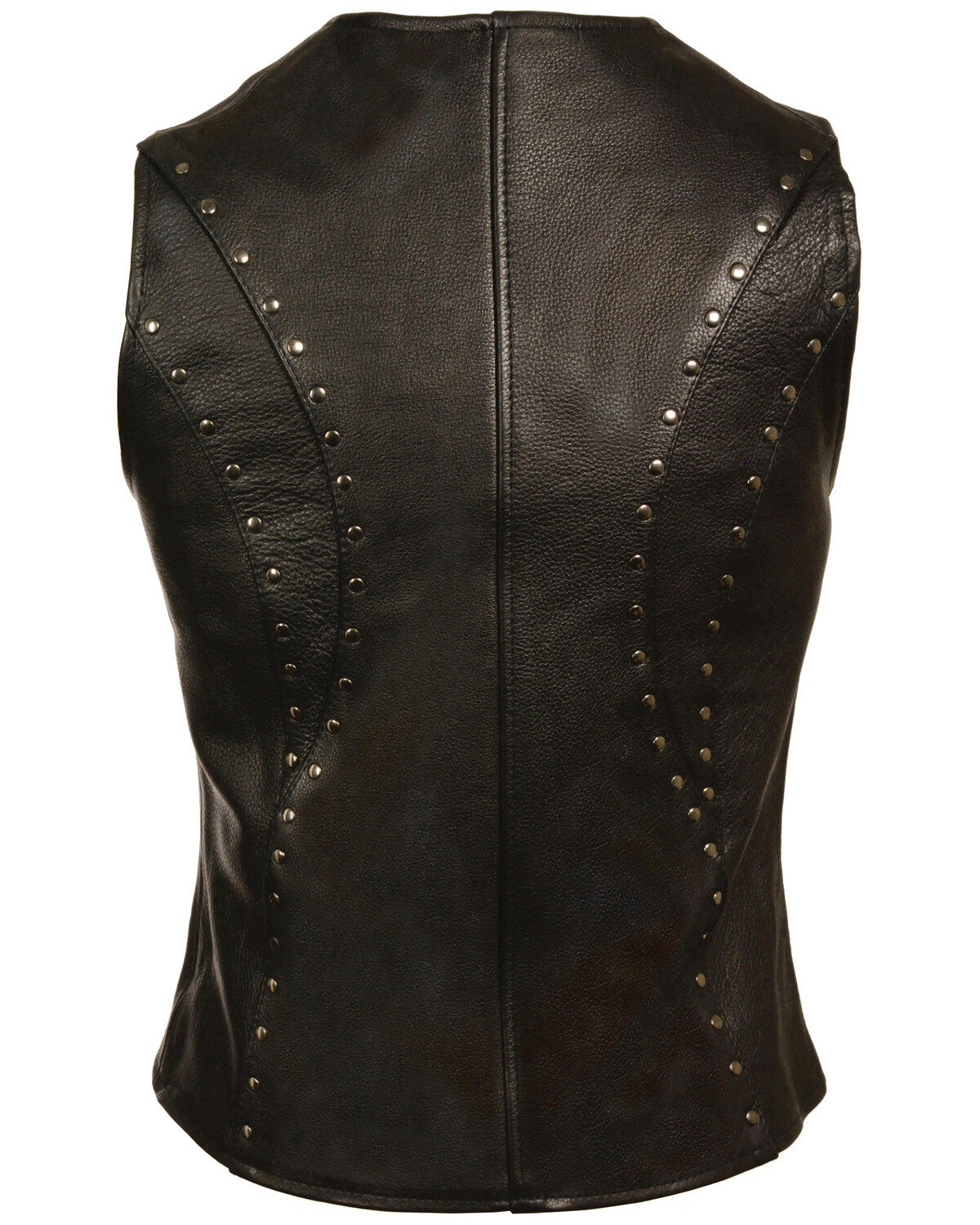 Image #2 - Milwaukee Leather Women's Studded Zip Front Vest - 5X, Black, hi-res