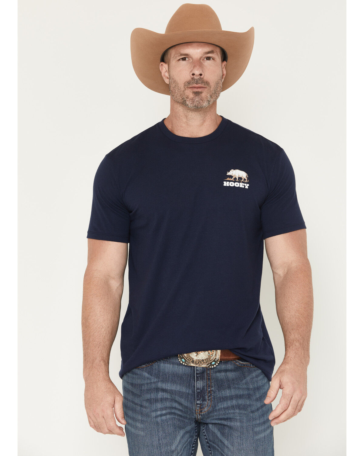 Image #1 - Hooey Men's Javelina Logo Short Sleeve Graphic T-Shirt, Navy, hi-res