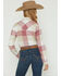 Image #4 - Wrangler Retro Women's Boot Barn Exclusive Plaid Print Long Sleeve Snap Long Sleeve Flannel Shirt, Burgundy, hi-res