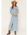 Image #1 - Wrangler Women's Light Wash Long Sleeve Cinched Waist Maxi Dress, , hi-res