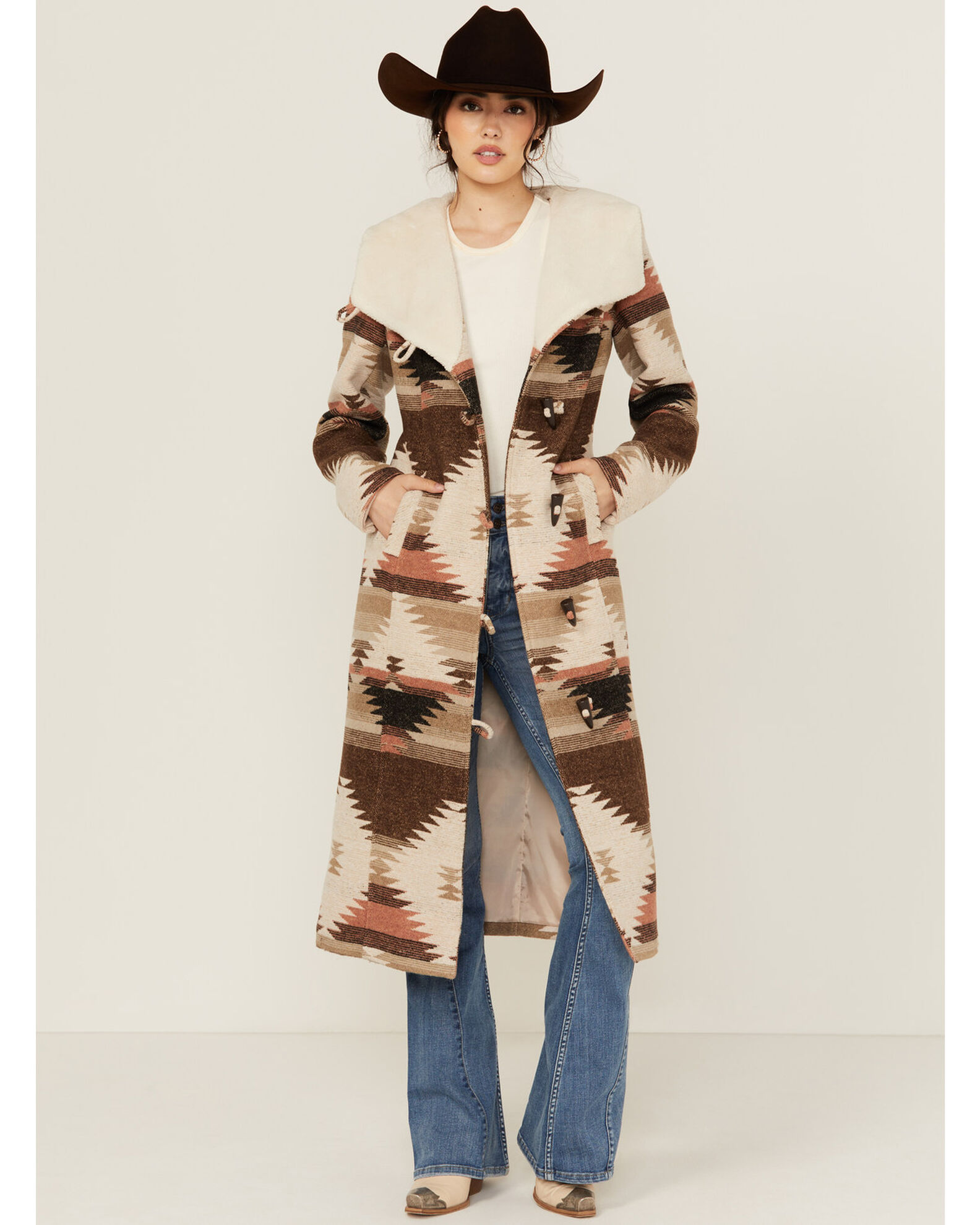 Product Name Powder River Outfitters Women s Southwestern Print Duster Coat