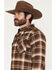 Image #3 - Howitzer Men's Boot Barn Exclusive For Love & Country Plaid Print Long Sleeve Button-Down Flannel Shirt, Brown, hi-res