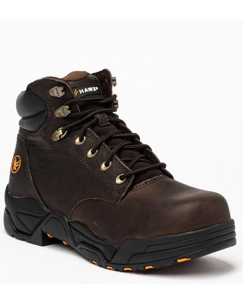 Hawx Men's Chocolate Blucher Work Boots Nano Composite Toe Boot Barn