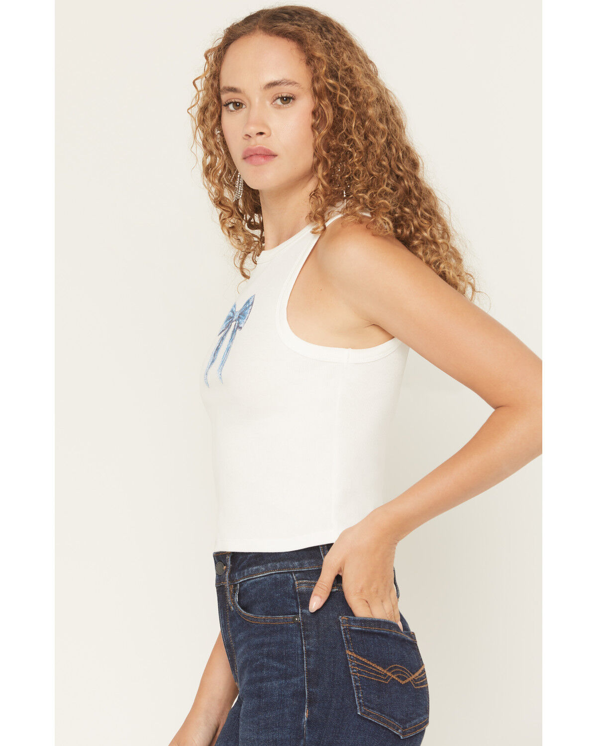 Image #2 - Originality Women's Bandana Bow Tank, White, hi-res