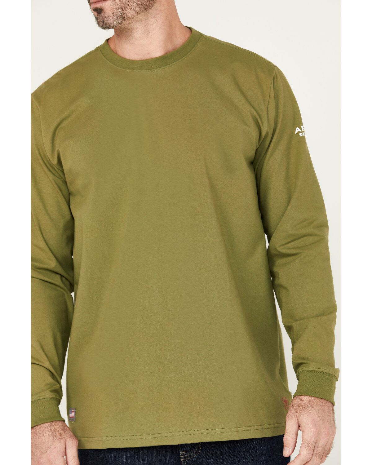 Image #3 - Ariat Men's FR Chain Hook Long Sleeve Graphic Work T-Shirt, Green, hi-res