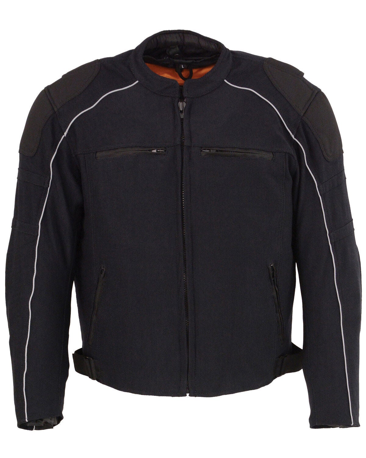 Milwaukee Leather Men's Mesh Racing Jacket with Removable Rain Jacket Liner, Black, hi-res