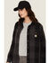 Image #2 - Carhartt Women's Rugged Flex® Loose Fit Heavyweight Duck Long Sleeve Button-Down Shacket, Black, hi-res