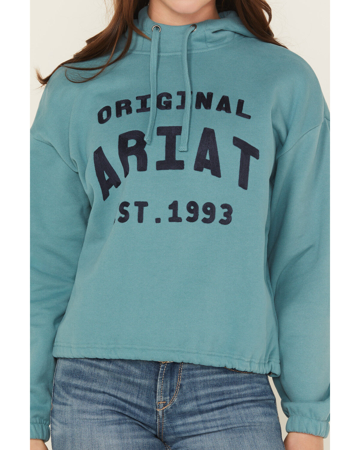Image #3 - Ariat Women's Solid Logo Hoodie, Blue, hi-res