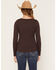Image #4 - Shyanne Women's Lace Trim Henley Long Sleeve Top, Cognac, hi-res
