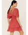Lush Women's Ditsy Floral Print Dolman Dress, Red, hi-res