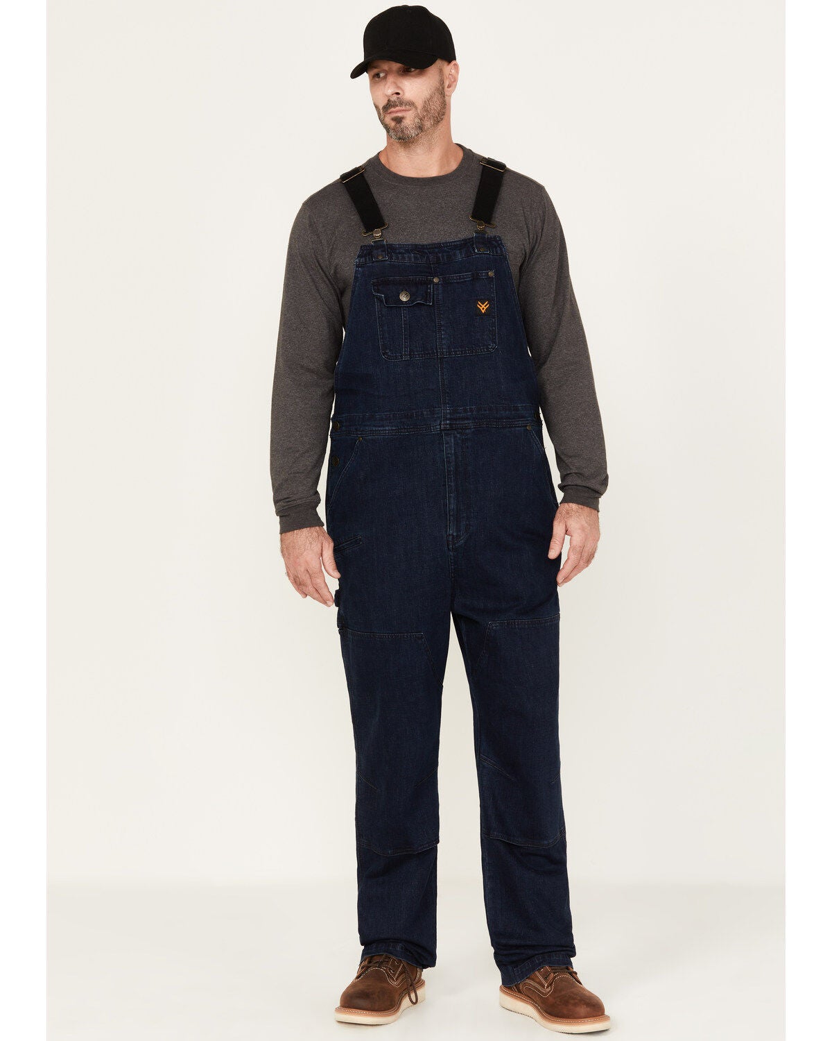 Hawx Men's Stretch Denim Bib Overalls, Indigo, hi-res