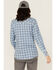 Image #4 - Wrangler Women's FR Riverside Plaid Print Long Sleeve Snap Work Shirt, Blue, hi-res