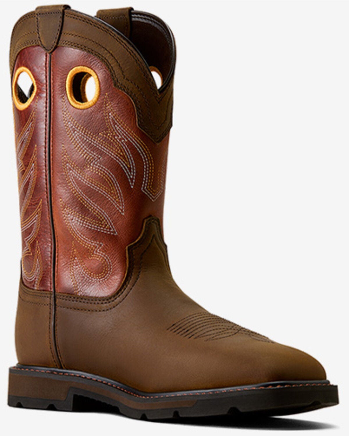 Ariat Men's Groundwork Pull-On Work Boots - Steel Toe, Brown, hi-res