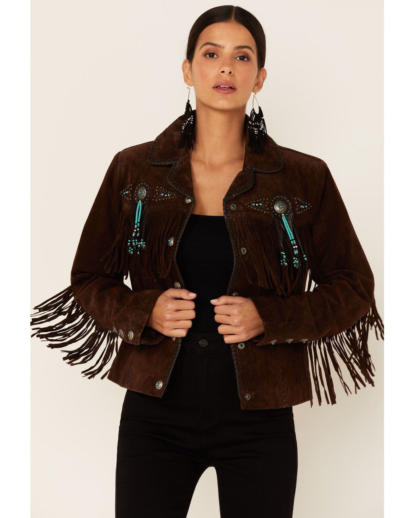 Scully Fringe Beaded Boar Suede Leather Jacket Boot Barn