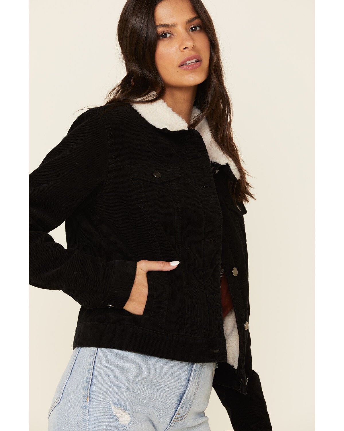 Boom Boom Jeans Women's Corduroy Sherpa Lined Denim Jacket | Boot Barn