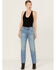 Image #1 - Wrangler Women's Wild West Light Wash High Rise Straight Jeans, Light Wash, hi-res