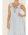 Molly Bracken Women's Ruffle Trim Cross Back Maxi Dress, Light Blue, hi-res