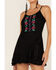Panhandle Women's Floral Embroidered Wrap Skirt Dress, Black, hi-res