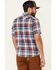 Image #4 - Flag & Anthem Men's Westboro Vintage Wash Plaid Print Short Sleeve Snap Western Shirt , Red, hi-res